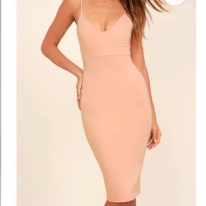 Lulus Midi Blush Pink Bodycon Dress